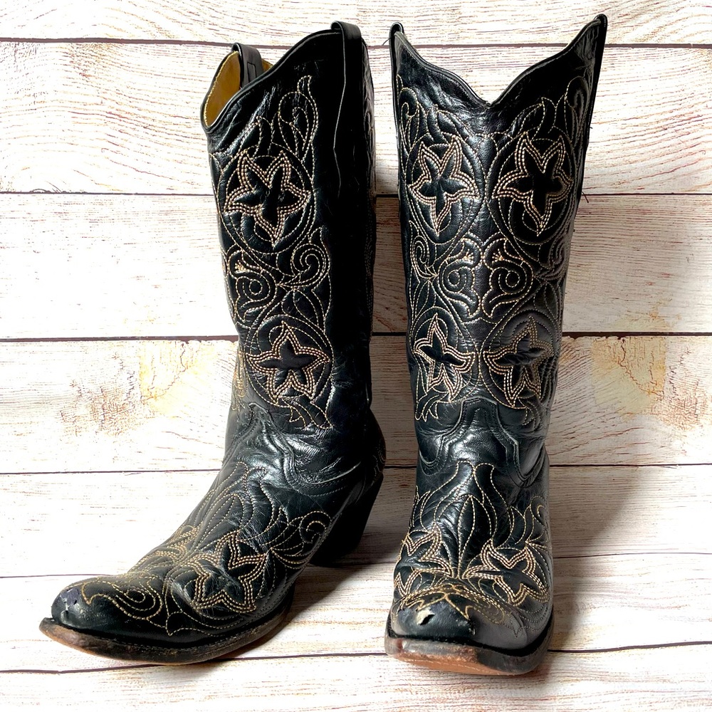 Corral pointed toe Black Boots women size 11